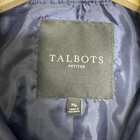 Talbots Vest Womens Medium Petite Navy Blue Quilted Zip Front Pockets Classic - Picture 4 of 8